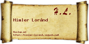 Himler Loránd névjegykártya